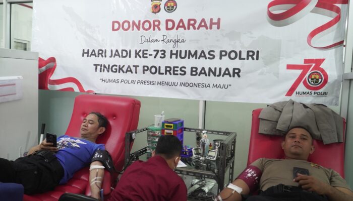 Hari Jadi Ke-73 Humas Polri, Polres Banjar Gelar Kegiatan Donor Darah