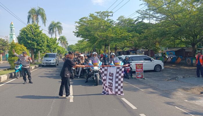 Polres Kota Banjar Melaksanakan Pengawalan dan Pengamanan Kegiatan Touring Demokrasi KPU Provinsi Jawa Barat