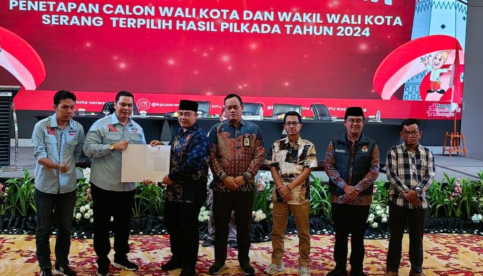 Sah, KPU Kota Serang Tetapkan Budi – Agis Sebagai Walikota dan Wakil Walikota Terpilih 2024