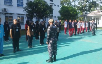 Spotmar Lanal TBA Berikan Latihan Dasar Disiplin Korps (LDDK) kepada SMKN 1 Perikanan